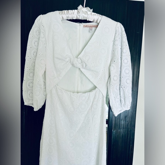 Hutch Anthropologie White Eyelet Cutout Maxi Dress Size 8 - Picture 4 of 9